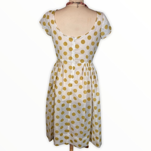 Cream and Gold Polkadot Dress Sold - Picture 2 of 4